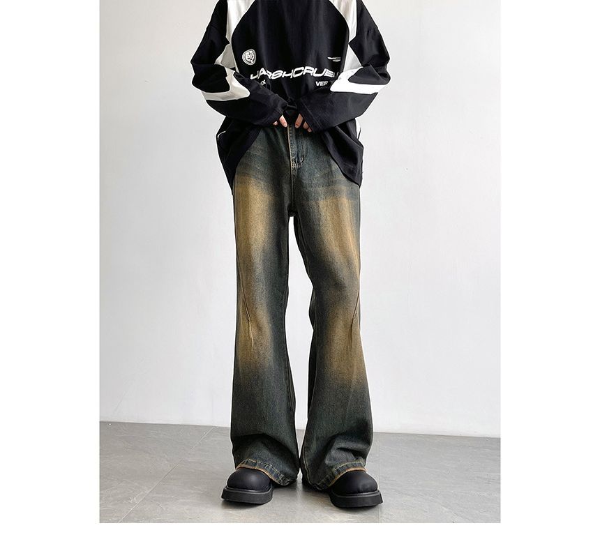 Savenne - Mid Rise Washed Flared Jeans