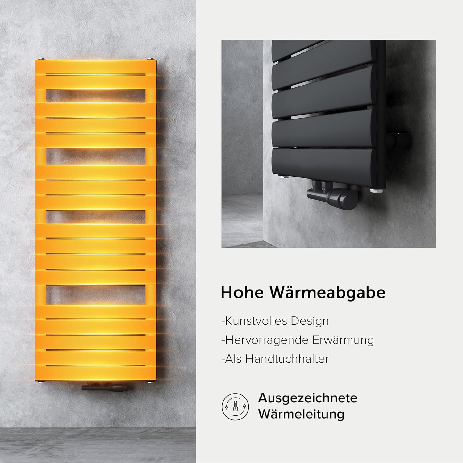 doporro Badheizkörper Heizkörper Bad Design Badheizung Flachheizkörper 160x50cm Anthrazit Paneelheizkörper Einlagig Horizontal 2in1 Mittelanschluss oder Seitenanschluss FH