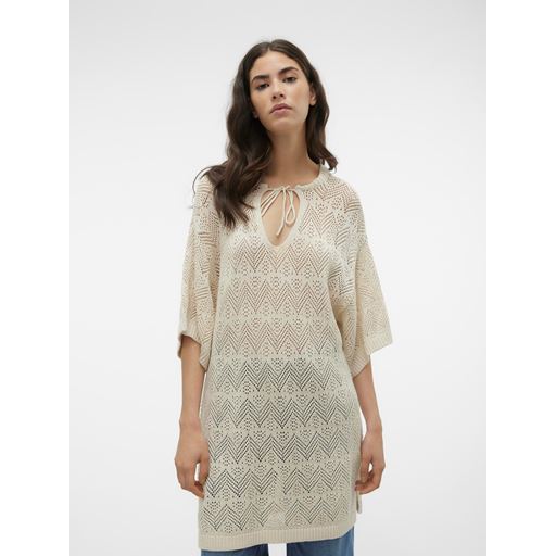 Vero Moda Malta Lang Strikbluse, Birch, XL