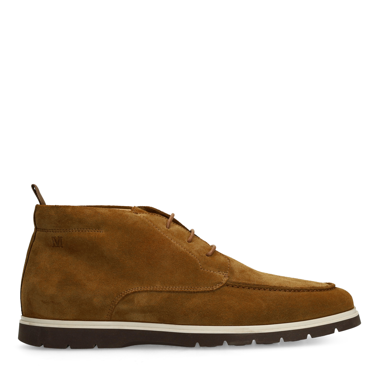 Cognac suède veterschoenen