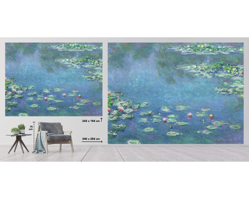 Vliesbehang HRBP000036 Monet Waterlelies 5-delige set 243 x 184 cm