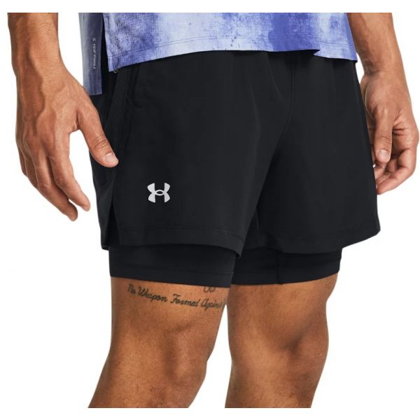 Under Armour Calções Launch 5 2-IN-1 Shorts-blk 1382640-001 Xxl