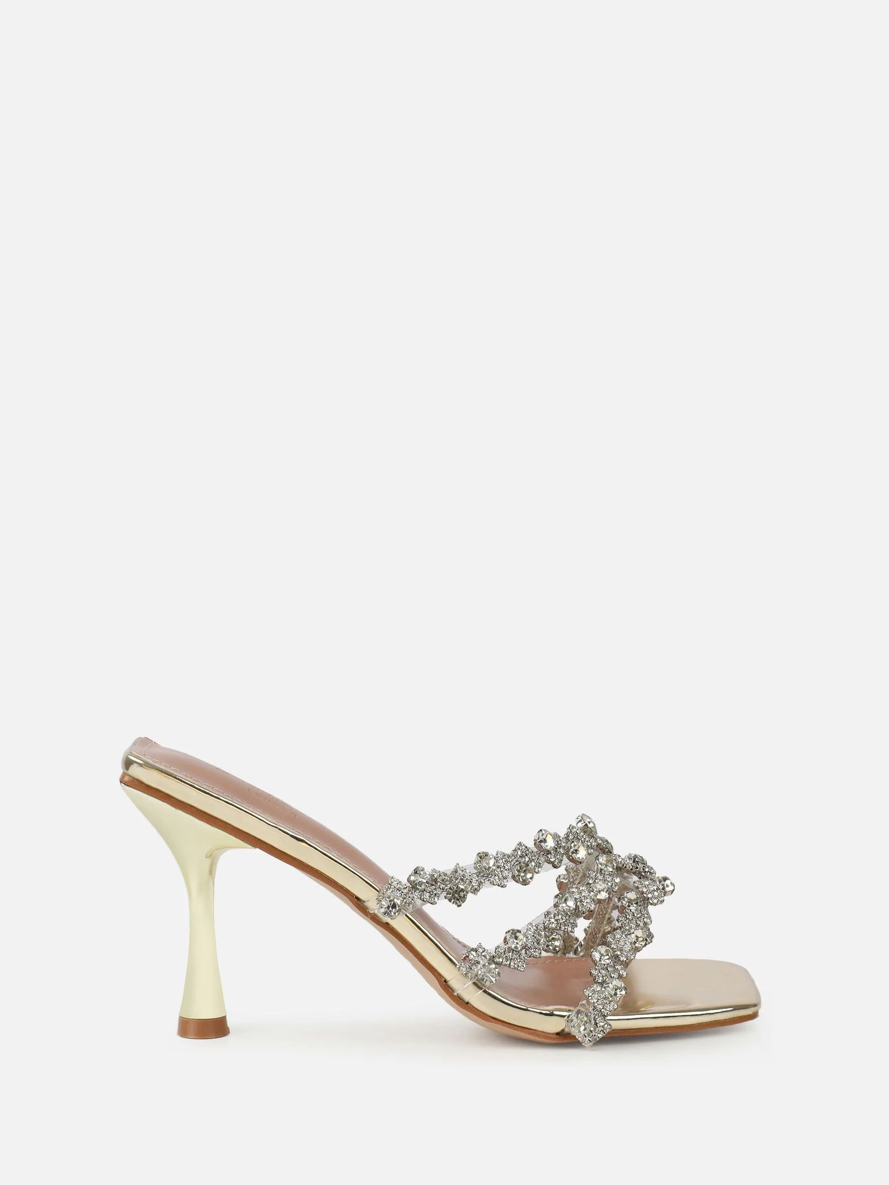 Goud - Simmi London Blushing Diamante Mid Heel Mules