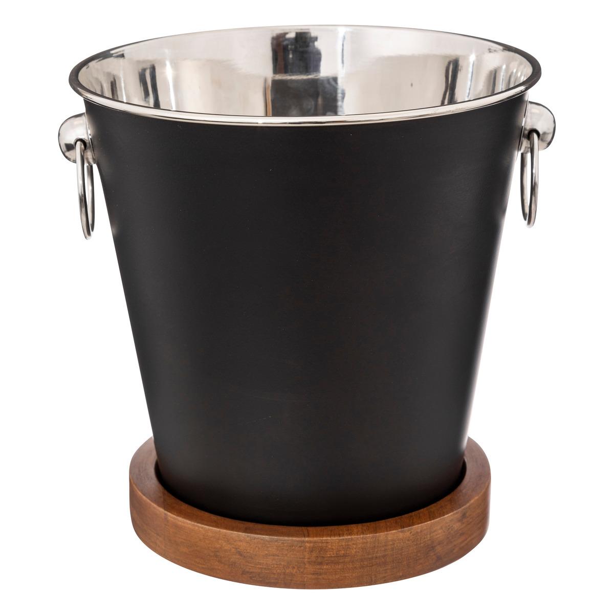 SEAU CHAMPAGNE NOIR PLATEAU MANGUIER
