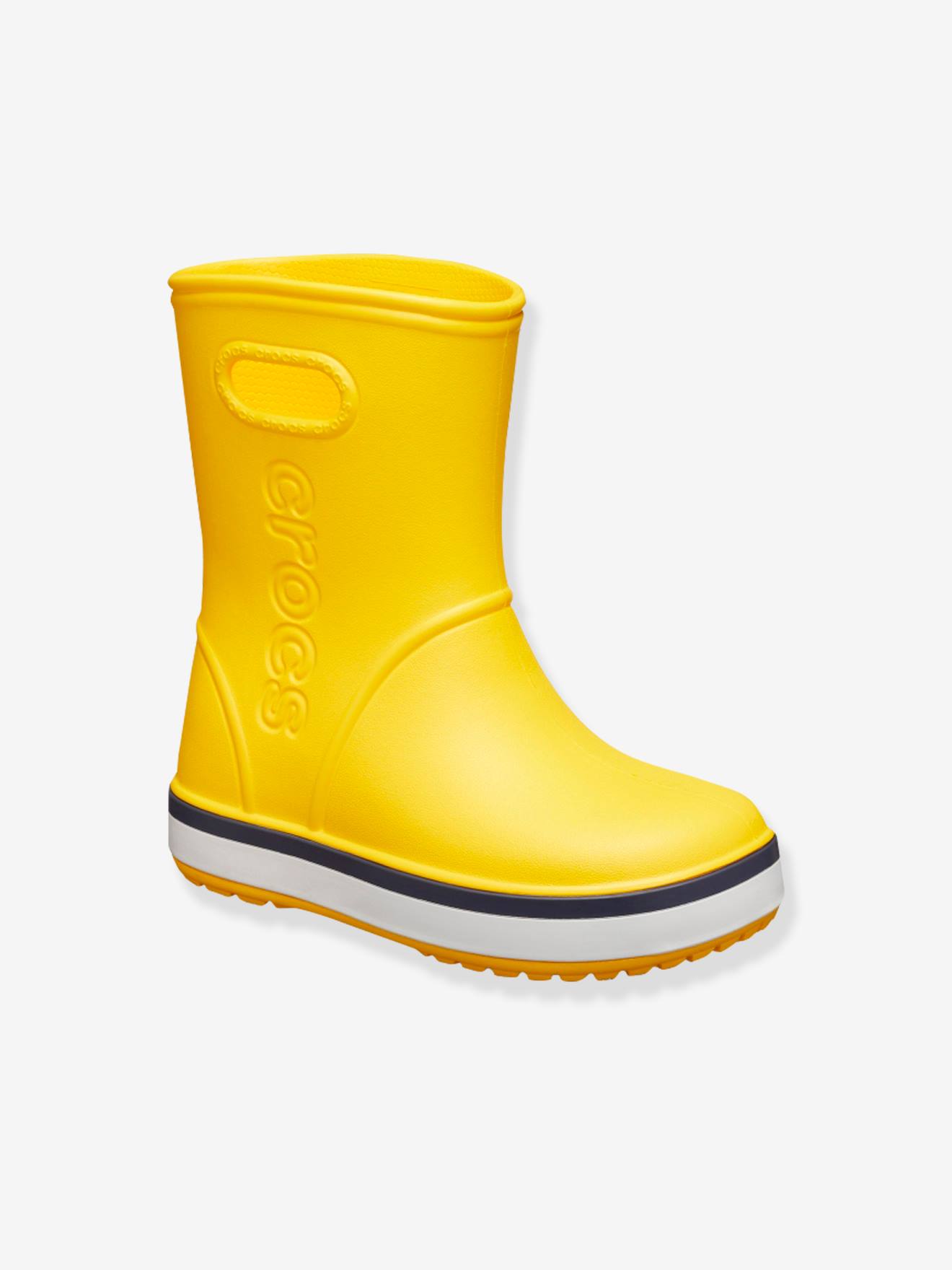 Bota de chuva Crocband K CROCS™ para crianças, amarela clara lisa