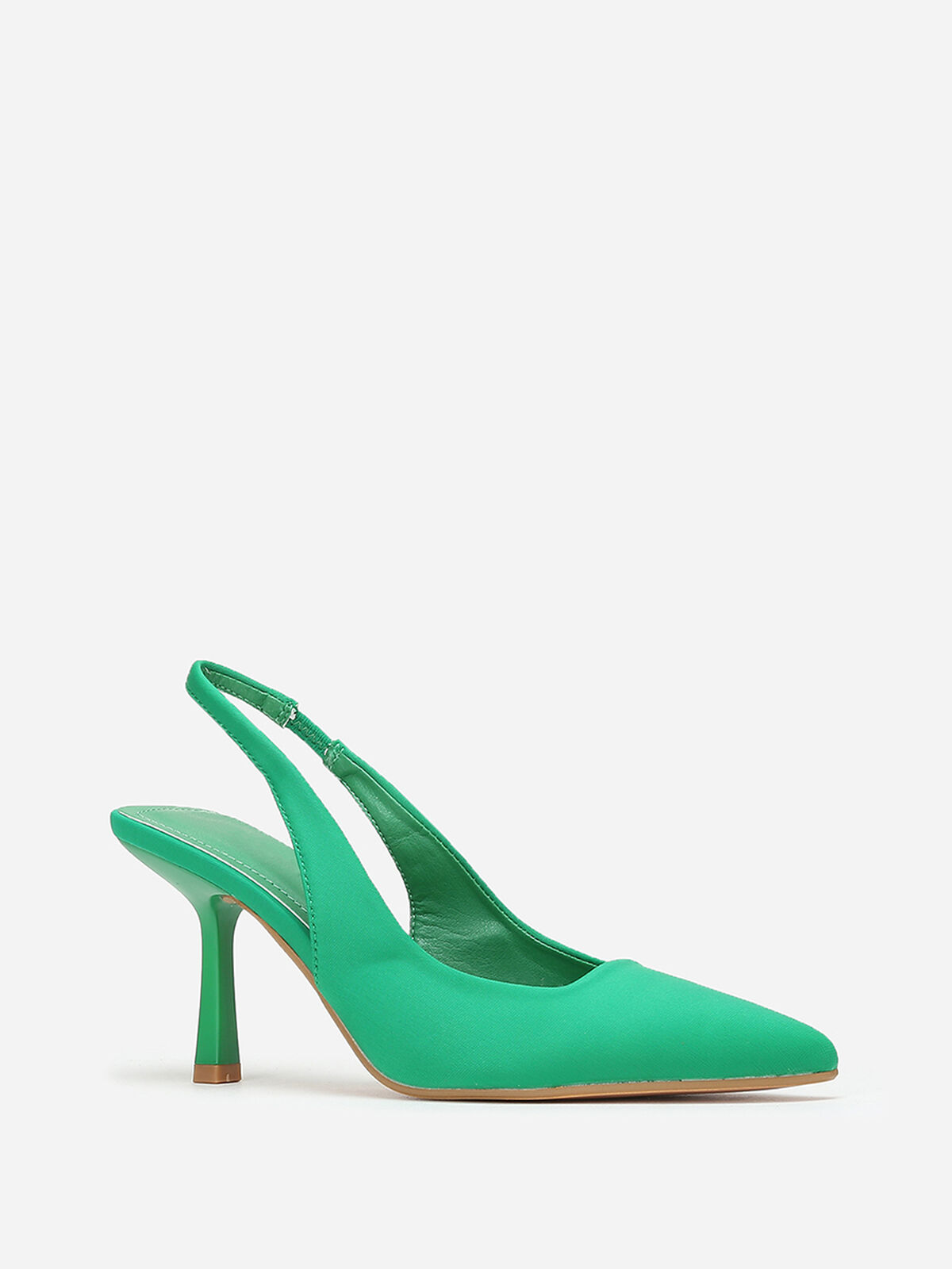 Escarpins ouverts pointus à talon fin- Vert
