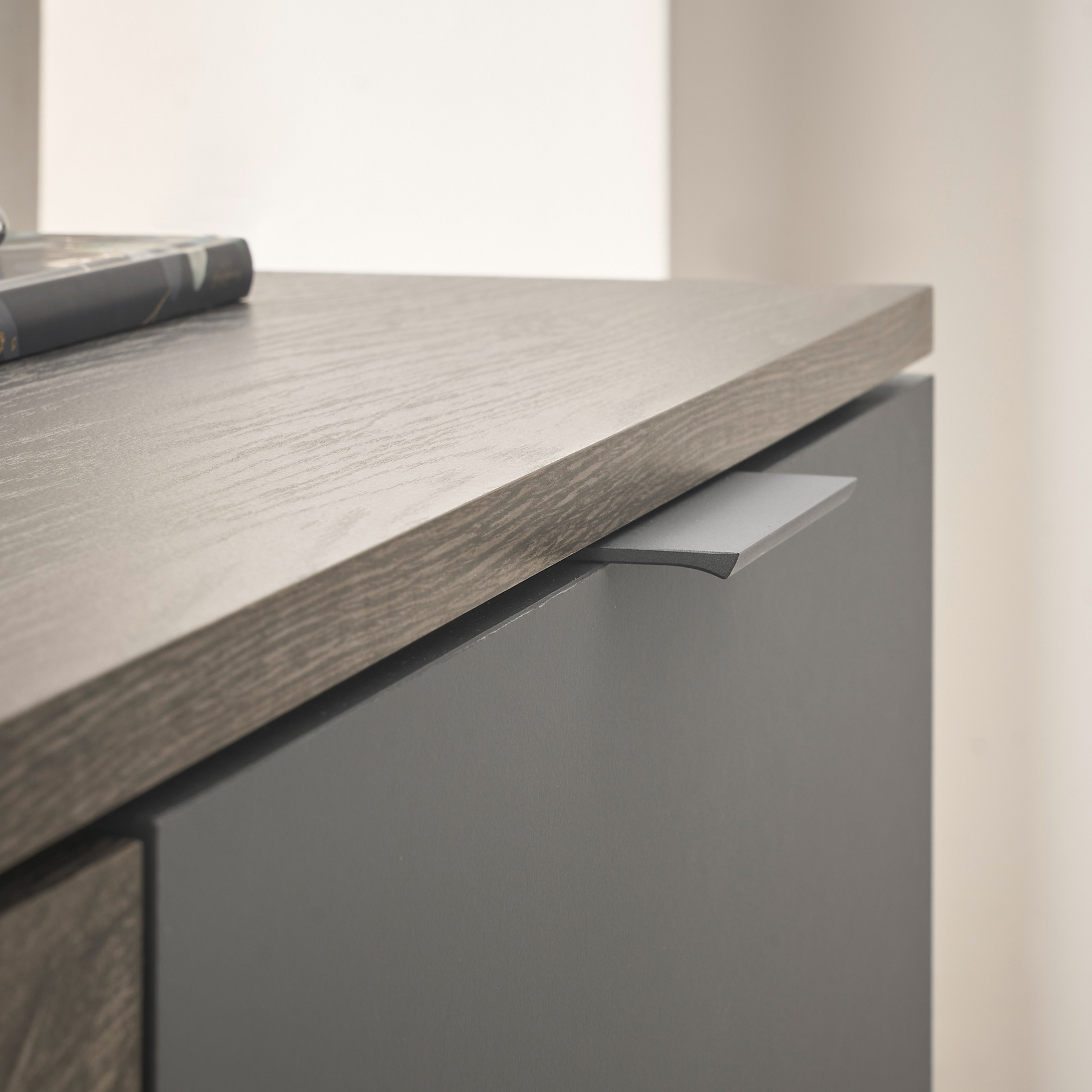 Lowboard - Rima Oak dunkel-grau - 2 Schubkästen - 150 cm