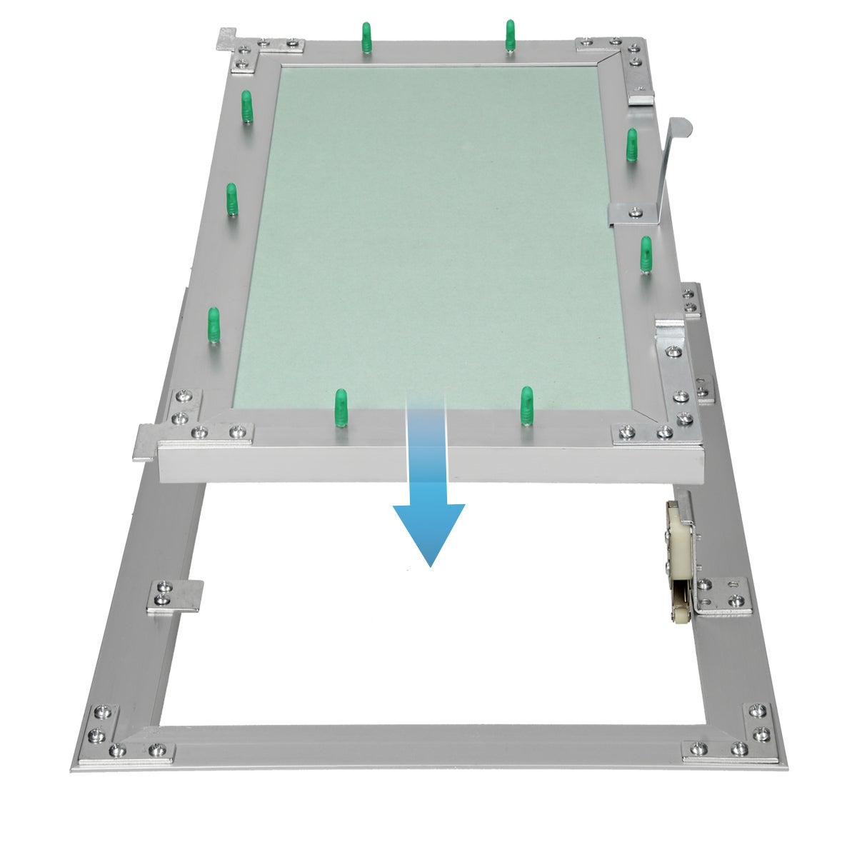 ECD Duitsland Toegangspaneel/Toegangsdeur met gipsplaatinzetstuk 300x600mm, 12,5mm gipsplaat, Aluminium frame, Toegangsdeur/Onderhoudsluik/Reinigingsluik/Onderhoudsopening, Geschikt voor vochtige ruimtes, Gipsplaatconstructie