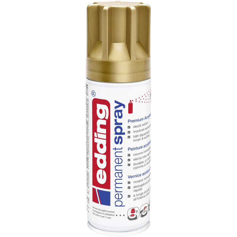 Edding Acrylfarbe Permanentspray, matt, 200 ml, gold, 1 Stück