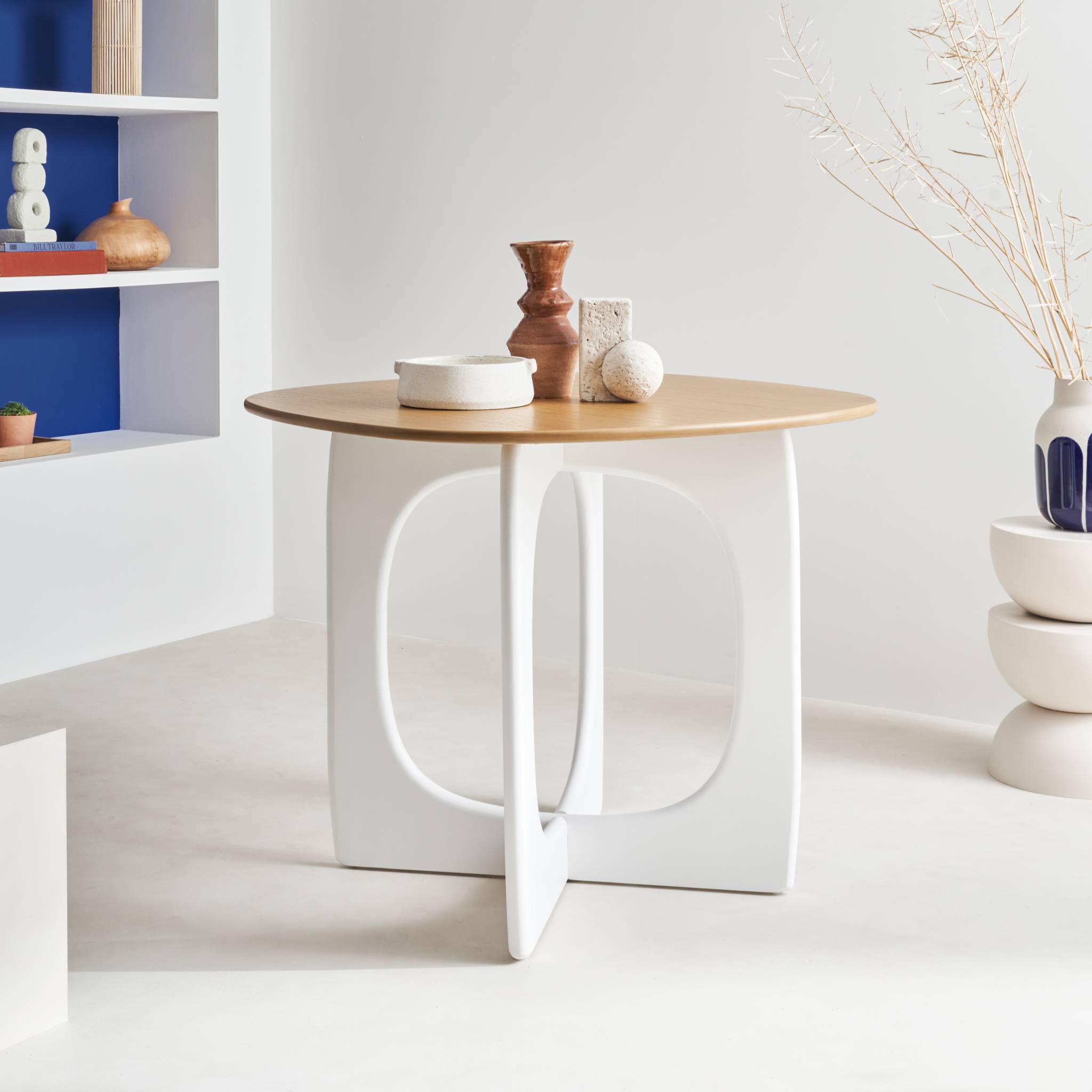 Table à manger carrée 4 places mdf et placage chêne 91.4cm
