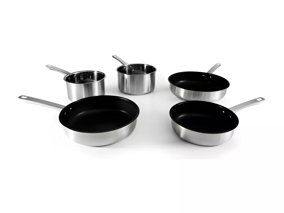 Batterie De Cuisine 5 Pcs Tfi Acier Inoxydable Anti Adhésif Unlimited Kitchencook