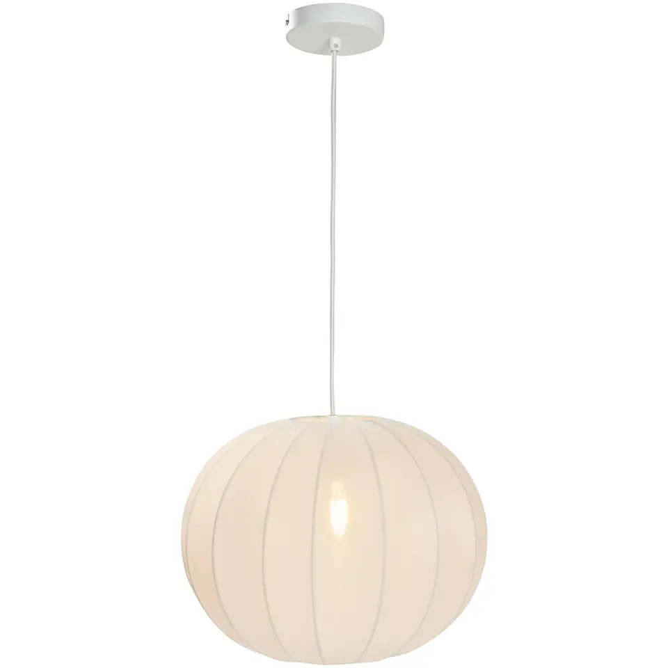 Hanglamp Fenne ovaal - wit metaal - E27 - 150xØ38 cm