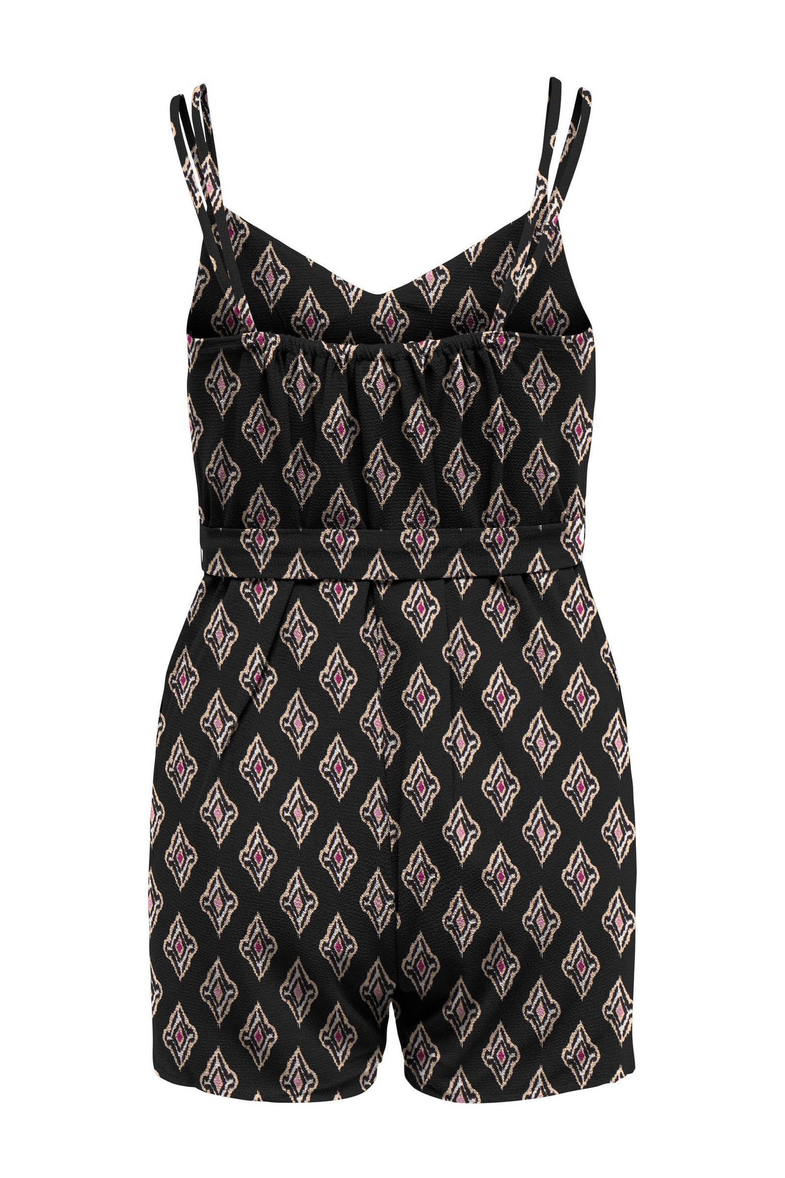 ONLY playsuit ONLNOVA met all over print zwart/ rood