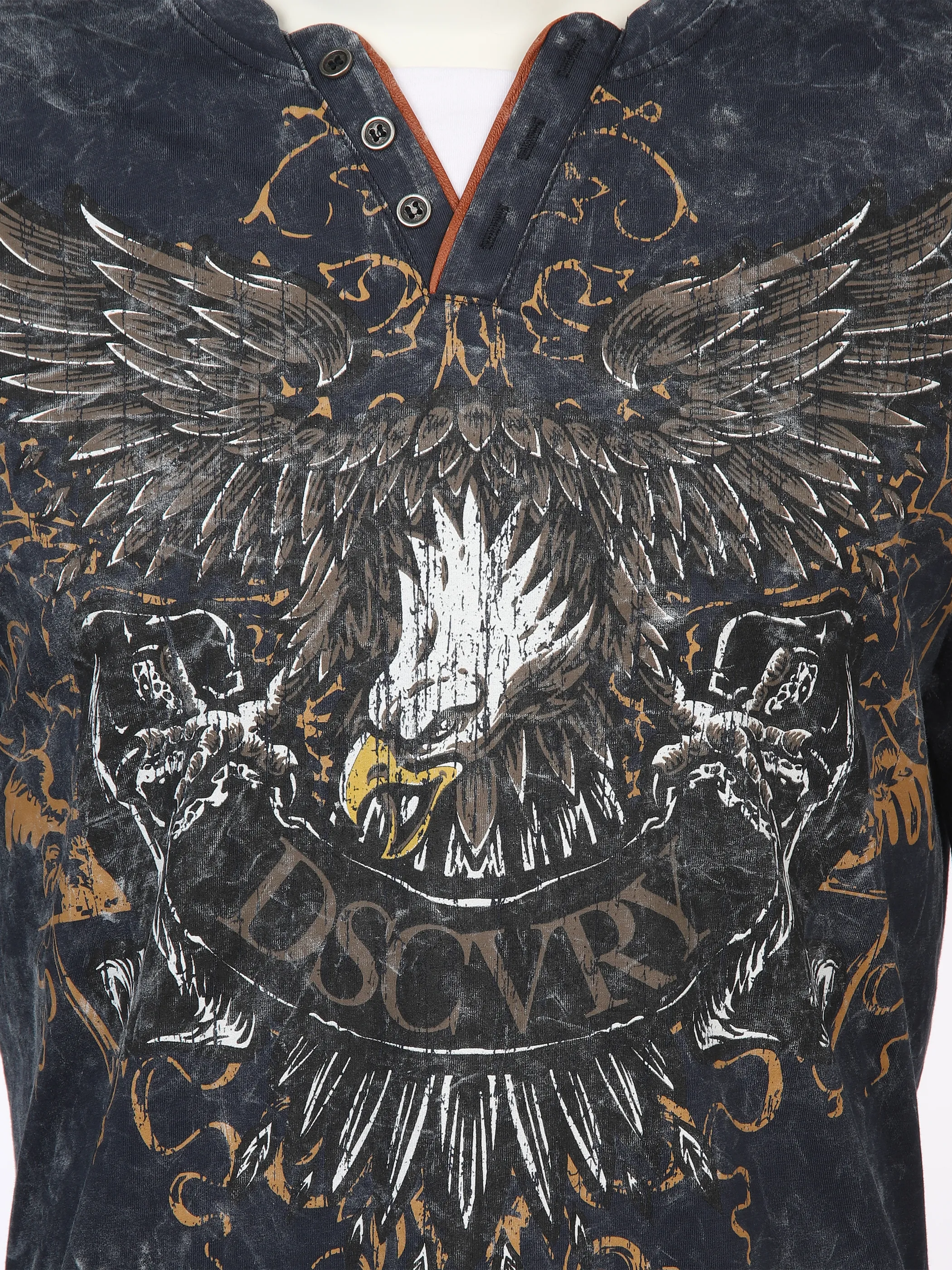 Herren Henley Shirt mit Print