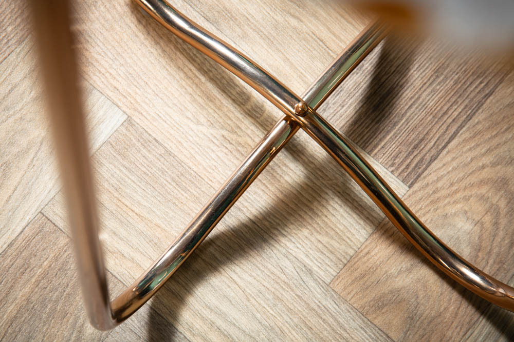 Runder Beistelltisch NOBLE I 35cm Edelstein Achat klappbar goldenes Metallgestell