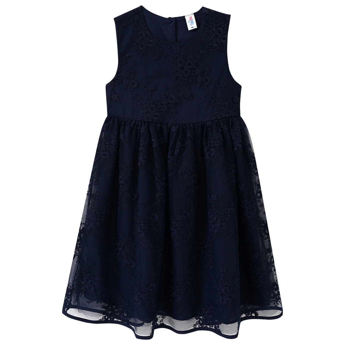 Topolino Mädchen Kleid mit Stickereien dunkelblau