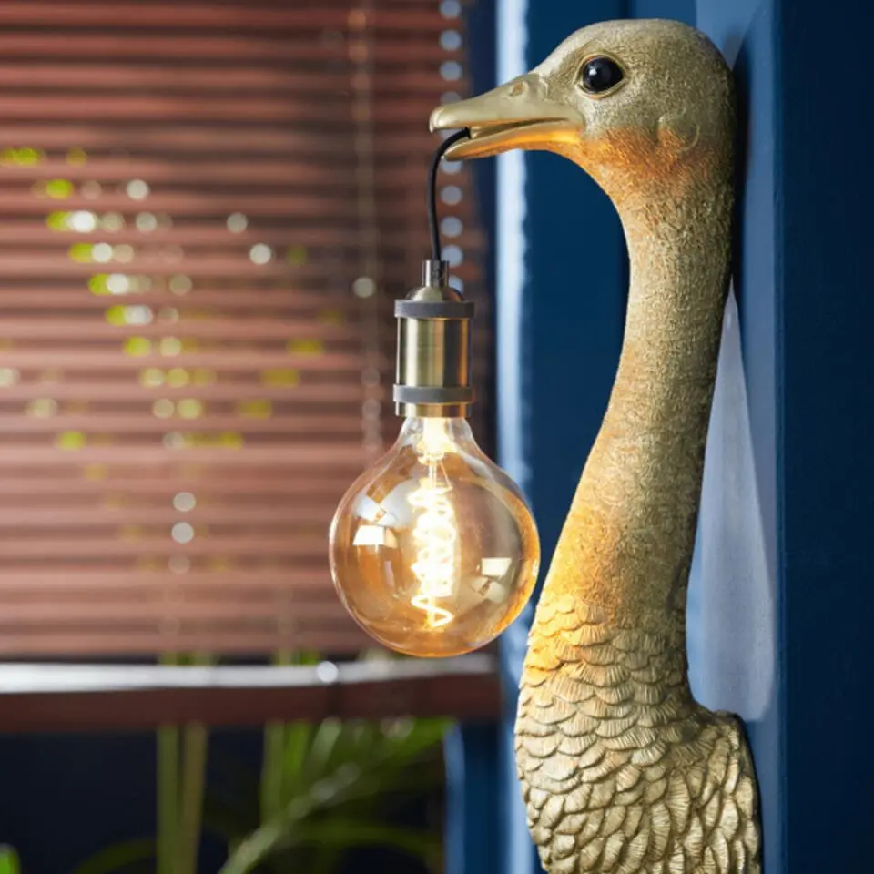 Wandlamp Ostrich - Goud - 18x15,5x57,5cm