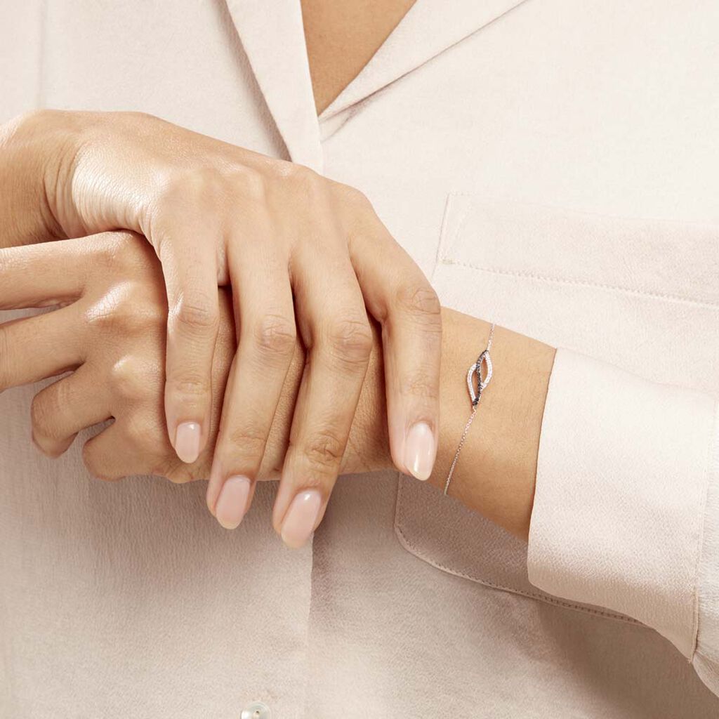 Bracelet Courbes Or Blanc Diamant
