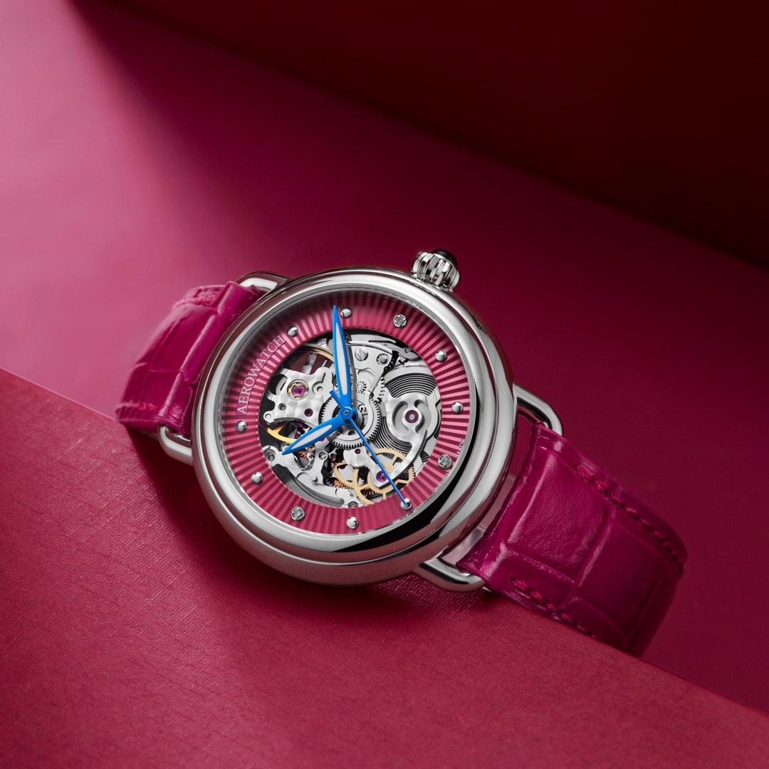 Aerowatch 1942 Lady Automatic Skeleton Rot