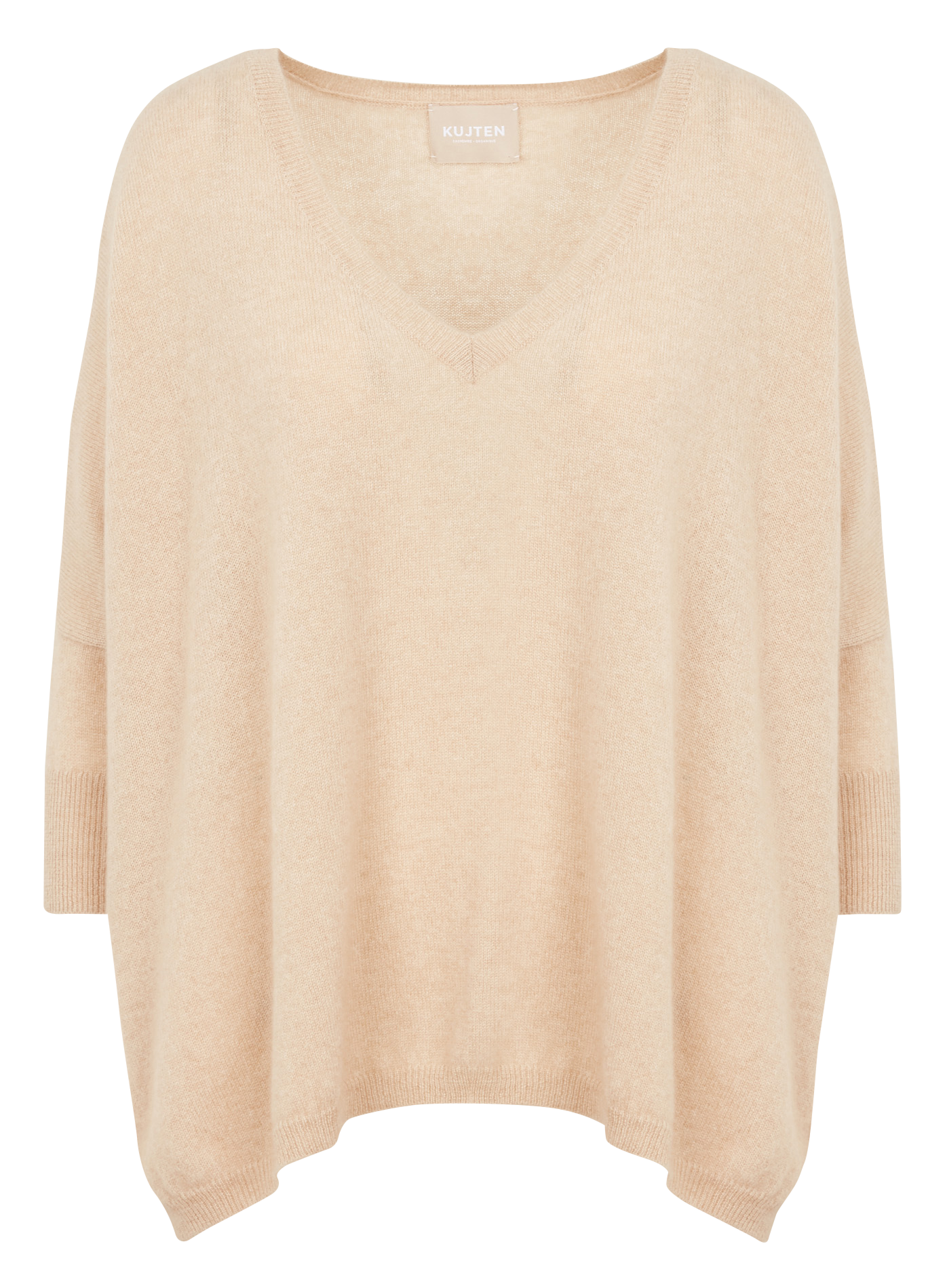 MINIE - Pull col V oversize en cachemire | Beige