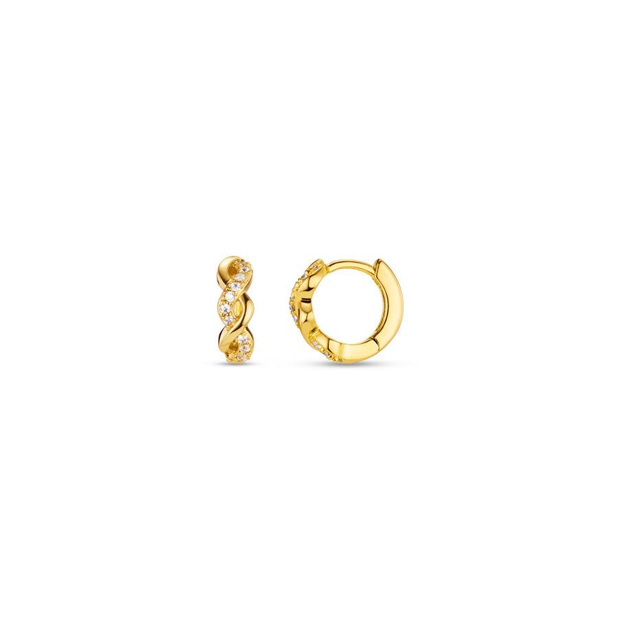 Orelia Jewellery Pave & Metal Twist Huggie Hoops