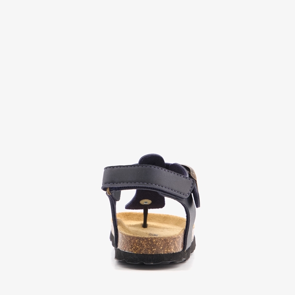Groot leren kinder sandalen met teenbandje blauw