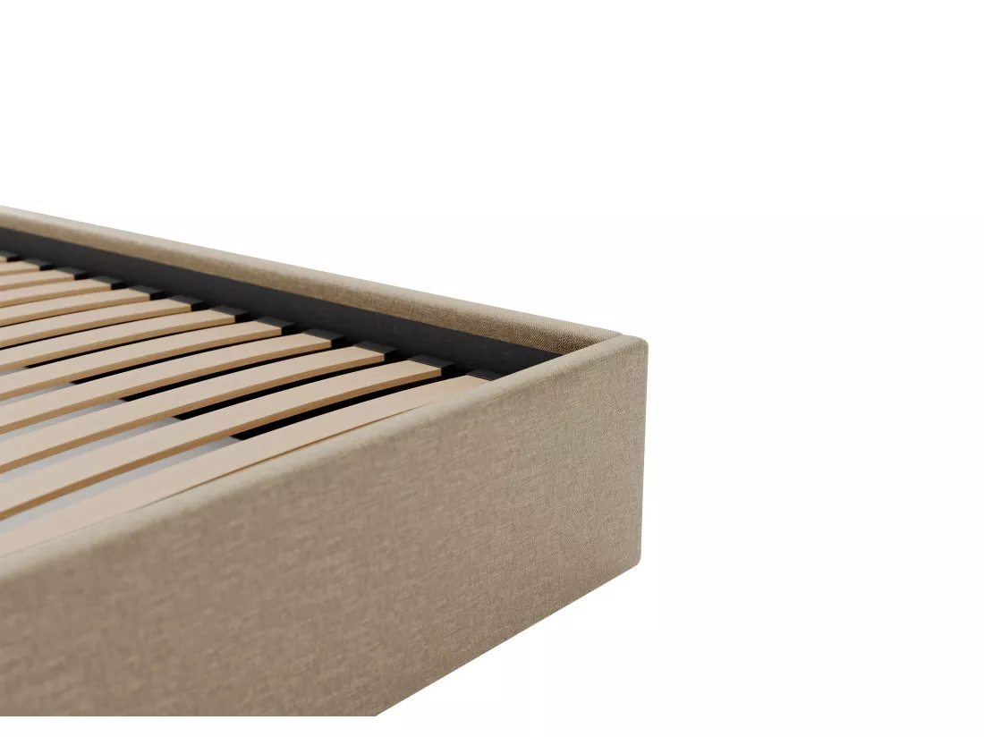 Sommier coffre 180 x 200 cm en tissu - Taupe - PONTOS de YSMÉE