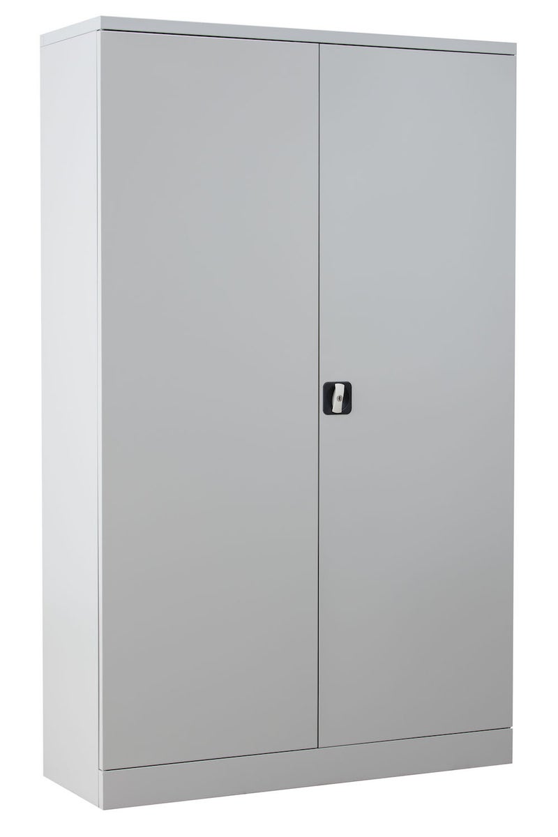 PROREGAL Fret draaideurkast met 4 legplanken, versterkt, Eurolock-greep, HxBxD 195 x 120 x 50 cm, grijs verzinkt