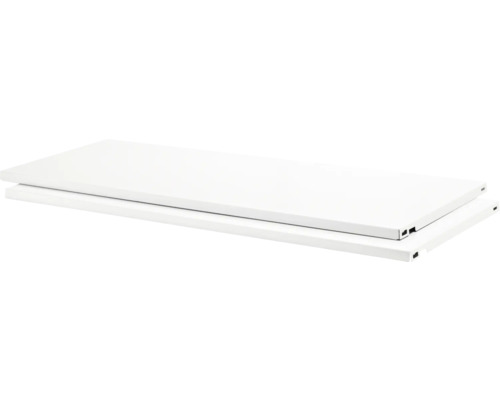 Stalen plank, 80 cm breed x 30 cm diep, wit, 2 stuks