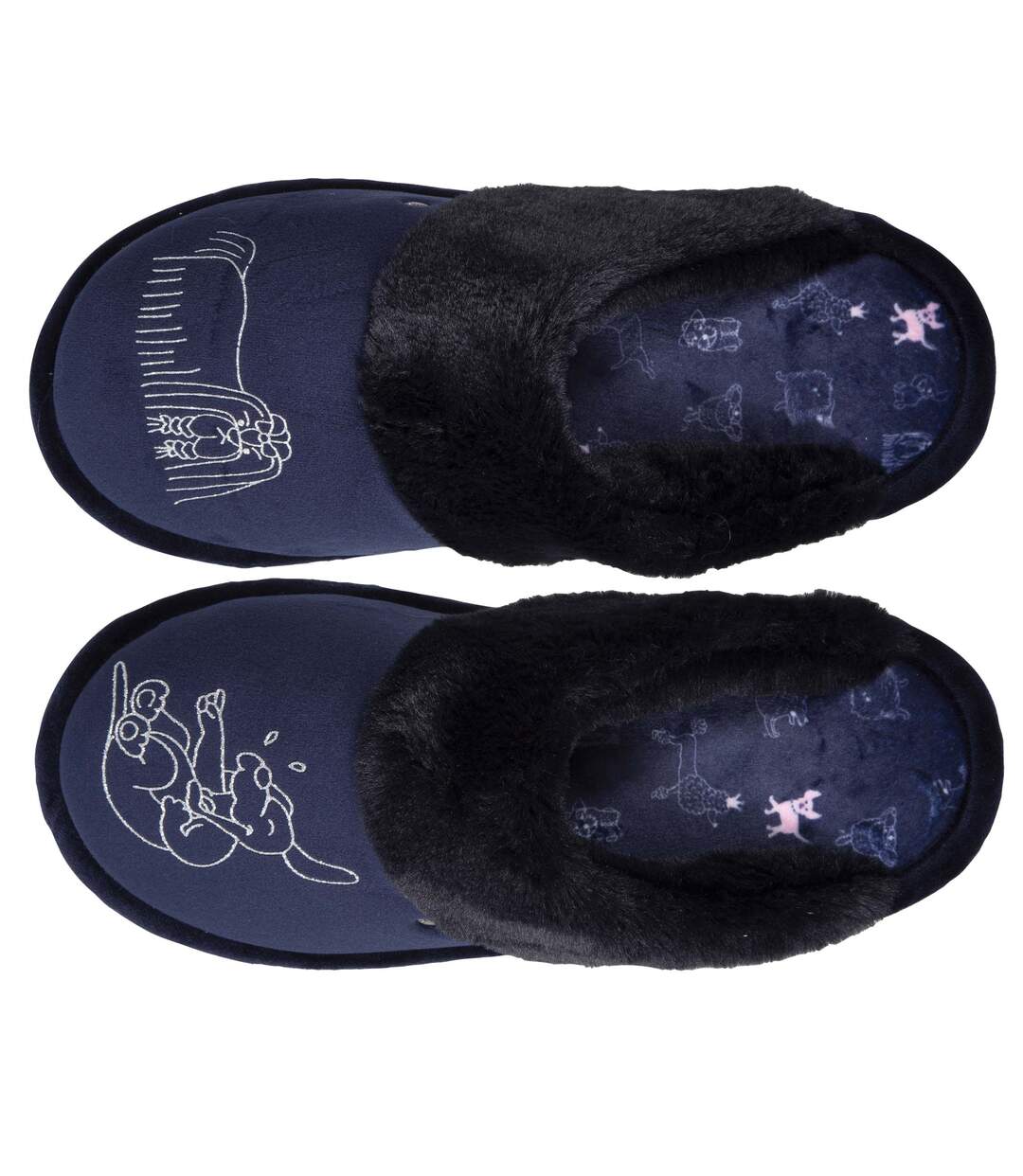 Isotoner Chaussons Mules femme fantaisie animal