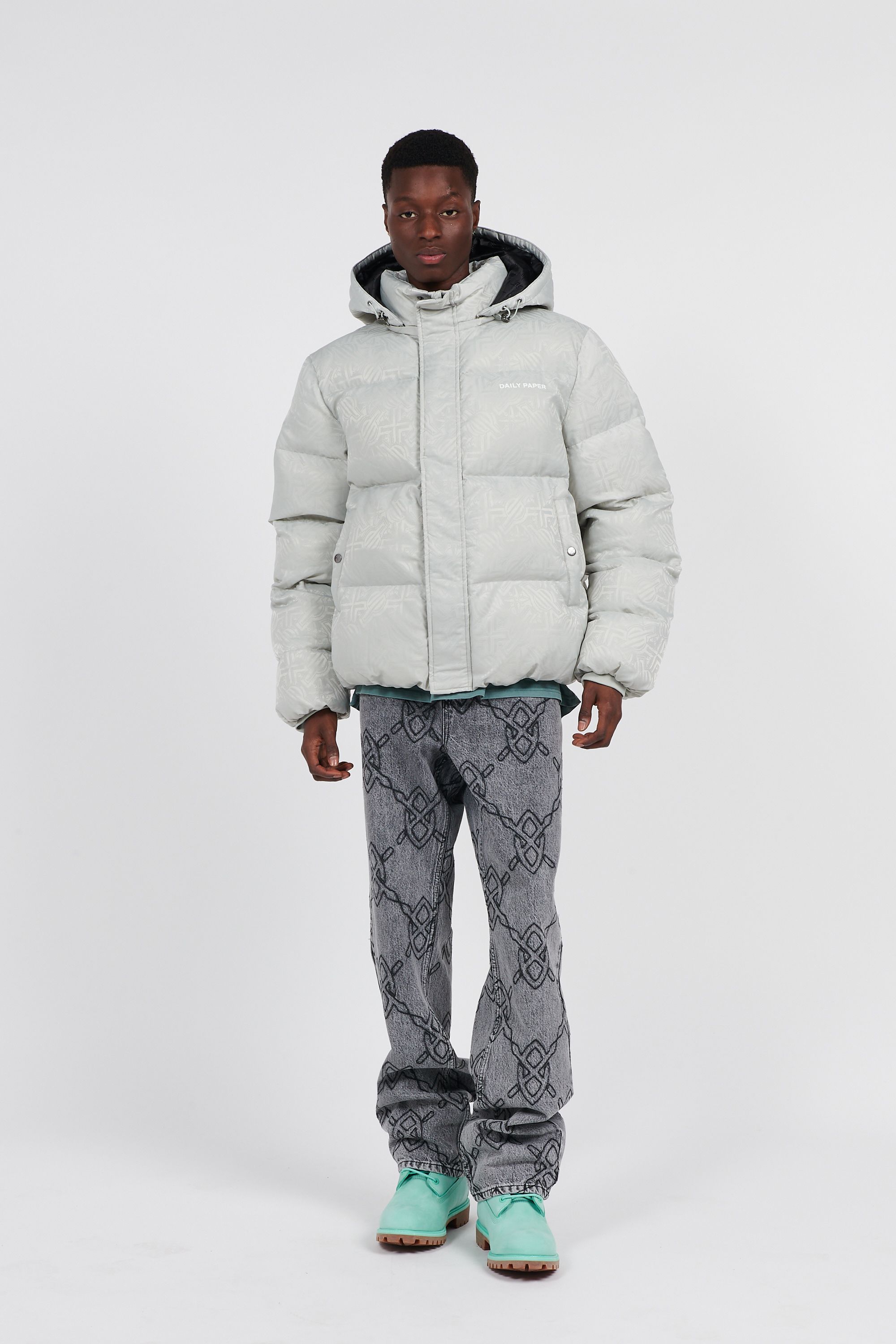 Daily Paper Doudoune ruzna puffer jacket Gris