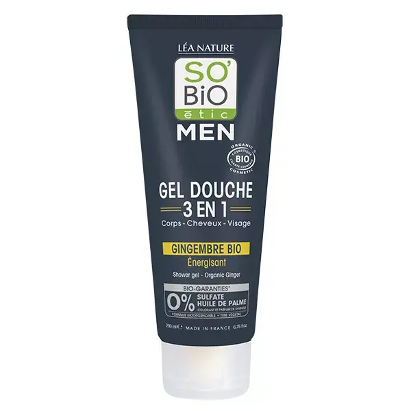 So'Bio Étic Men Gel de Banho 3 em 1 com Gengibre Orgânico 200ml