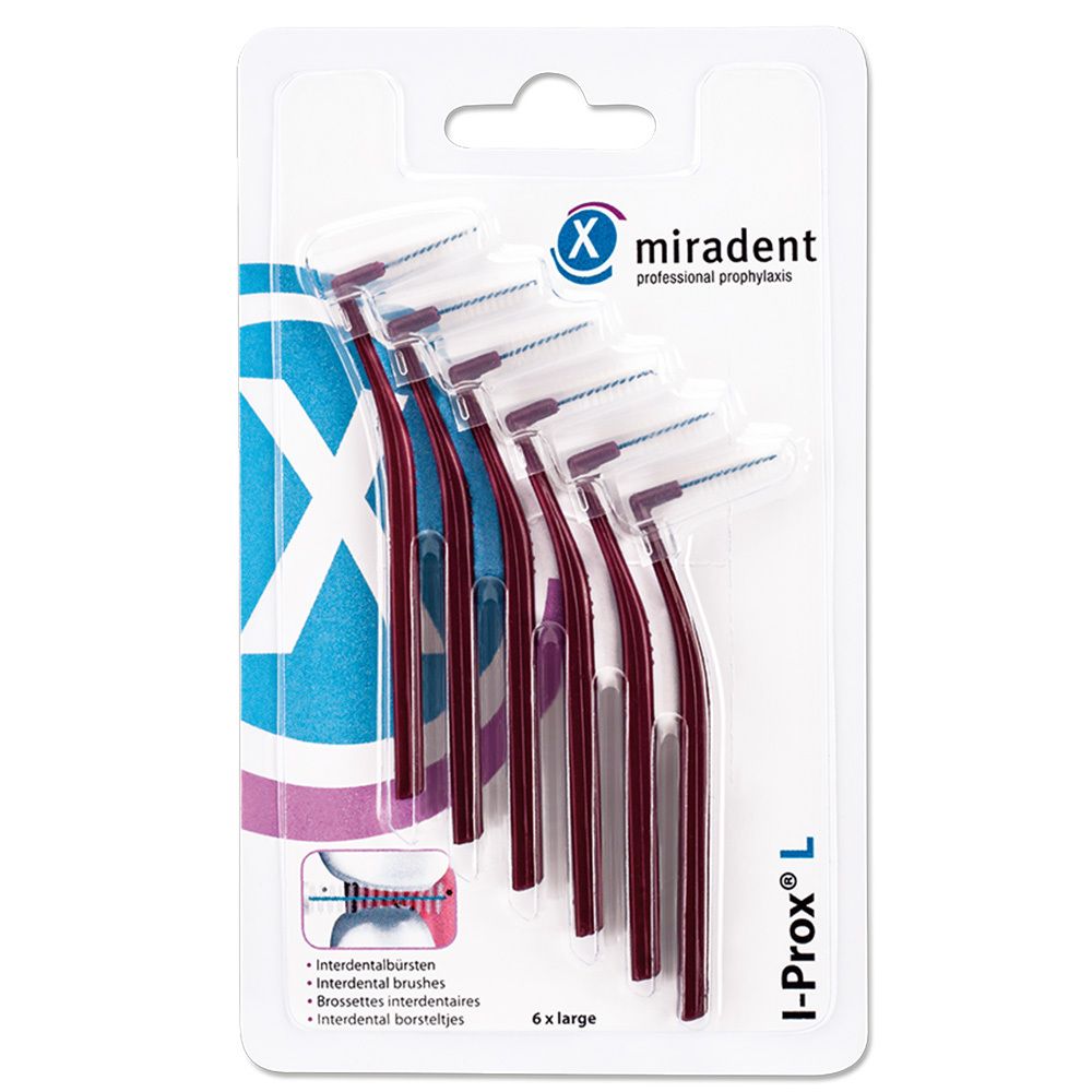I-Prox® L – Interdentalbürsten 6er, Bordeaux – large 0,8 mm