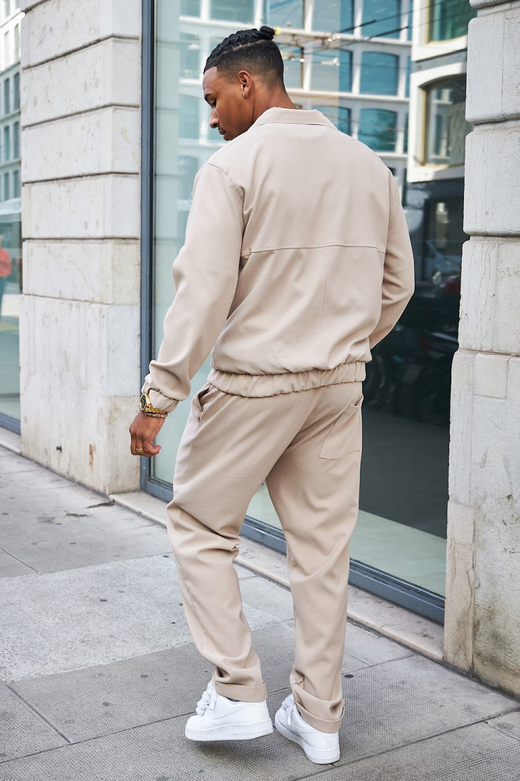 Ensemble 2 pièces veste + pantalon beige foncé
