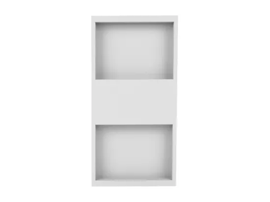Meuble Bout de Canapé Blanc 2 Niches L 36 H 68 P 38.5 cm