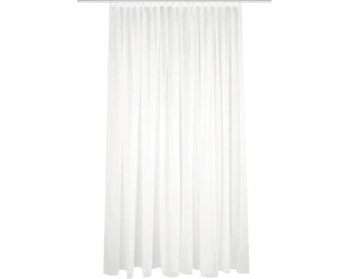 Gordijn met plooiband Sablio uni wit licht glanzend 160x450 cm