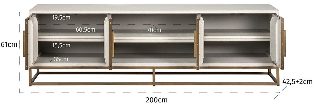 Tv-kast 211838 Whitebone B200 x D43 x H60 cm