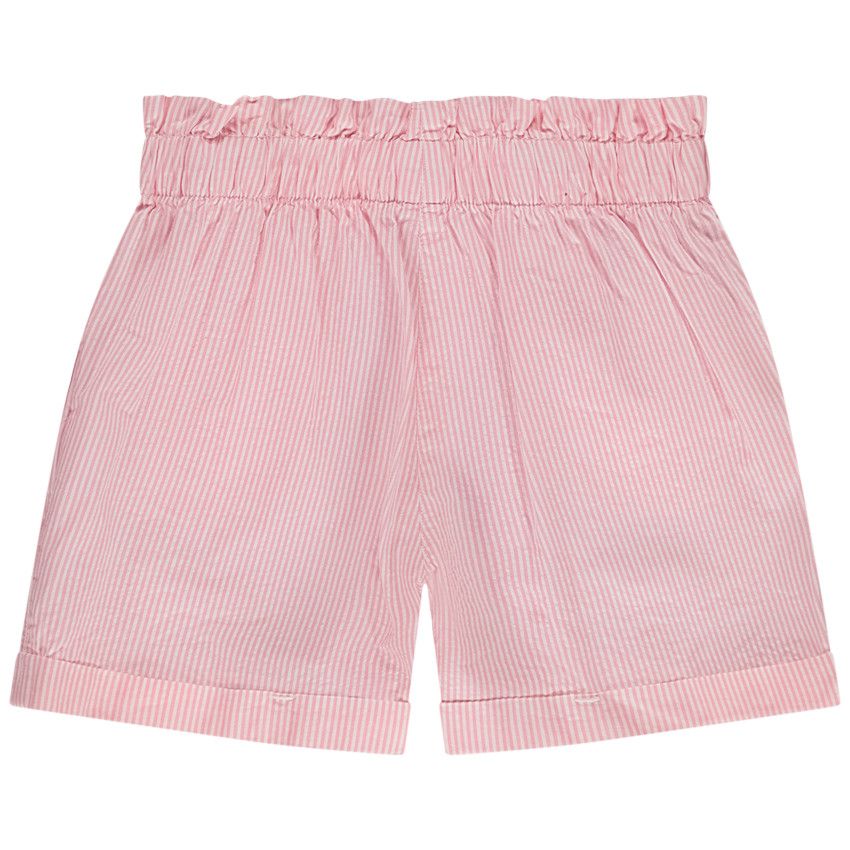 Short paperbag en toile rayée pour fille - Multicolore