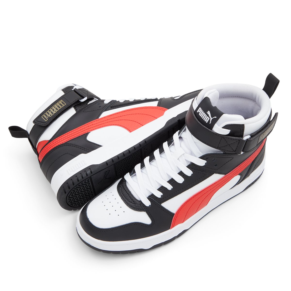 PUMA-Rebound-m-Baskets montantes - Talon plat - Noir