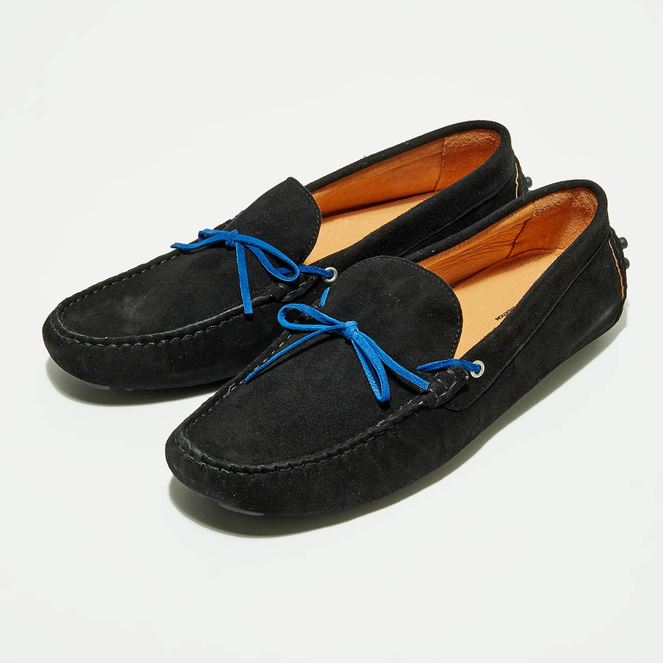 Flavio Création Mocassins en Velours de Cuir Miguel noir/bleu
