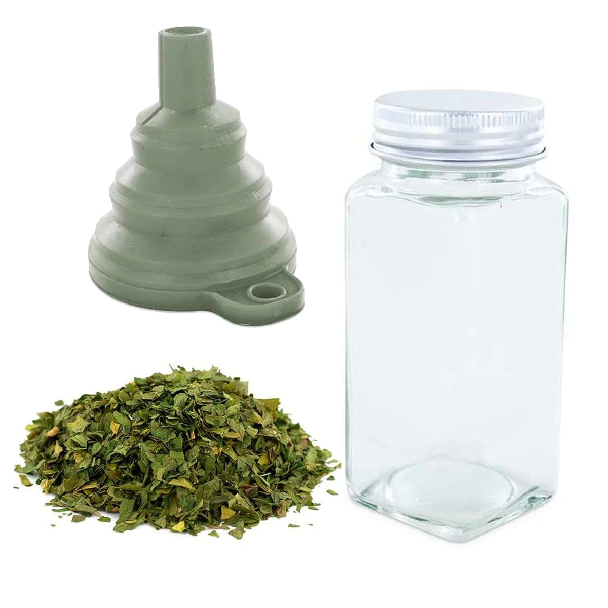 Flacon à épices poudreur + entonnoir + persil bio 15 g Aromandise