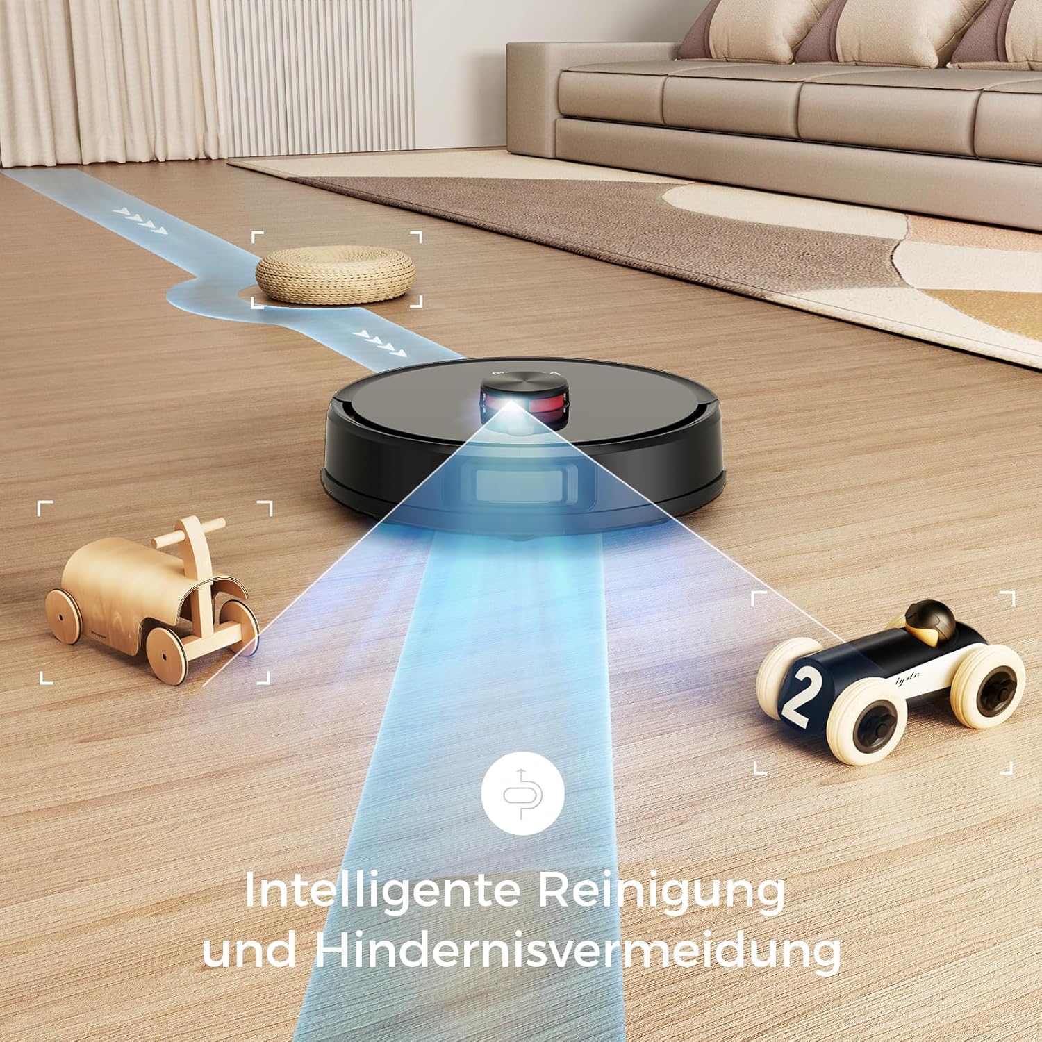 VONKO S6 Pro Saugroboter mit Wischfunktion und Absaugstation 6000Pa Extreme Saugkraft,LiDAR 2.0 Navigation,180 Min.Laufzeit,Roboterstaubsauger für Tierhaare & Teppiche