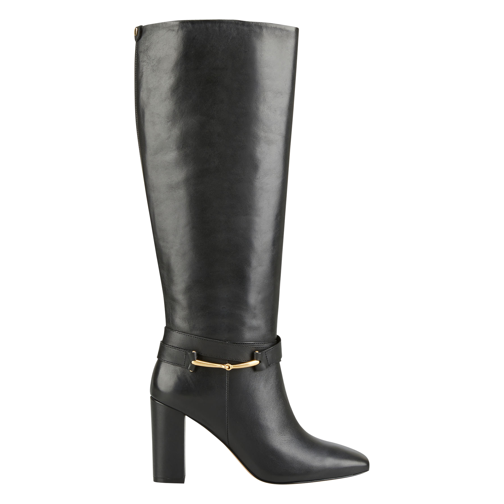 RABYNA - Bottes à talon en cuir| Noir