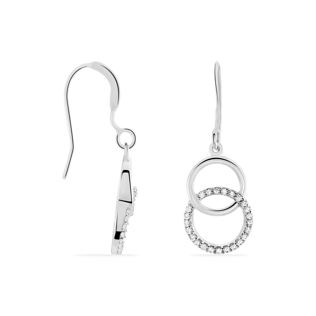 Boucles D'oreilles Pendantes Isabel Argent Blanc Oxyde De Zirconium