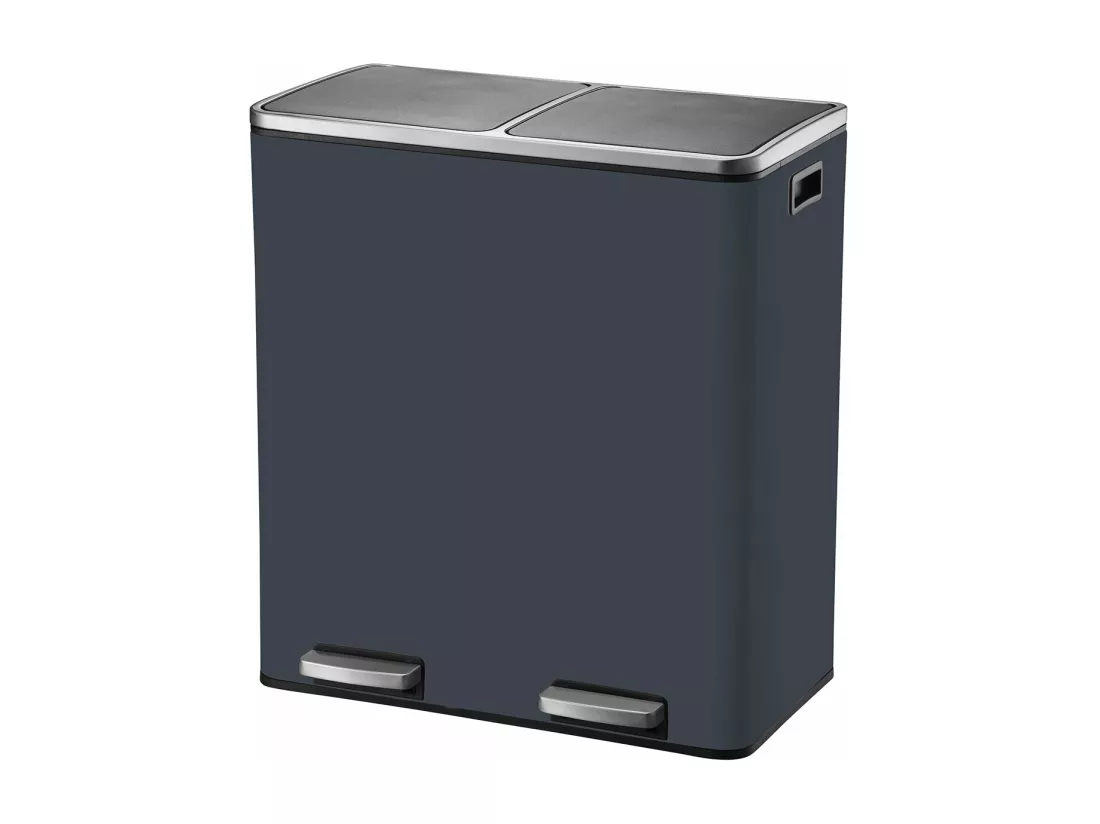 Poubelle de tri sélectif MAJOR Gris Acier inoxydable 60 L
