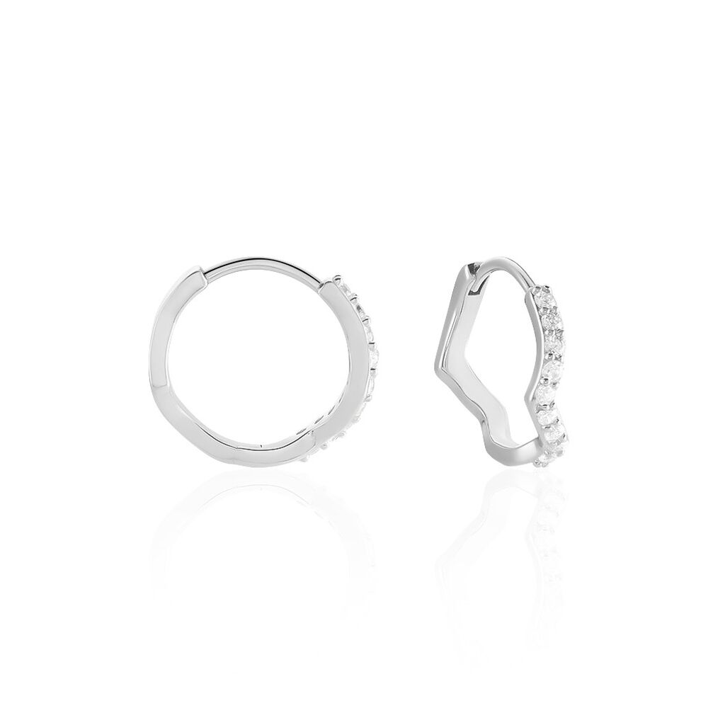 Créoles Kaylin Argent Blanc Oxyde De Zirconium