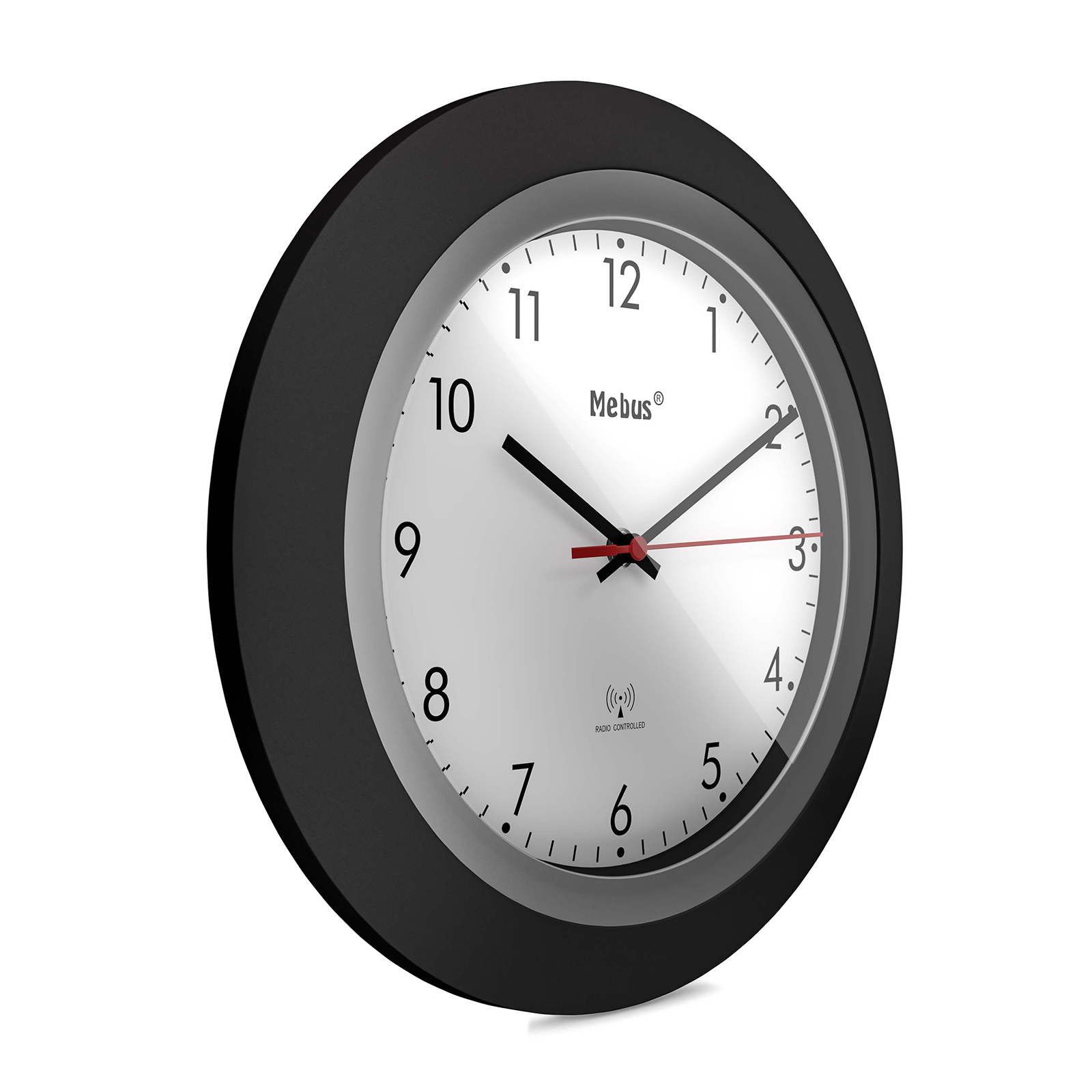 Funk-Wanduhr - schwarz - Ø 30 cm