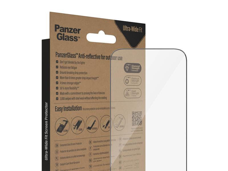Panzerglass Displayschutz Ultra Wide Fit Anti Reflective iP Anti Reflective Schutzfolie mit Applicator für das Apple iPhone 14 Pro