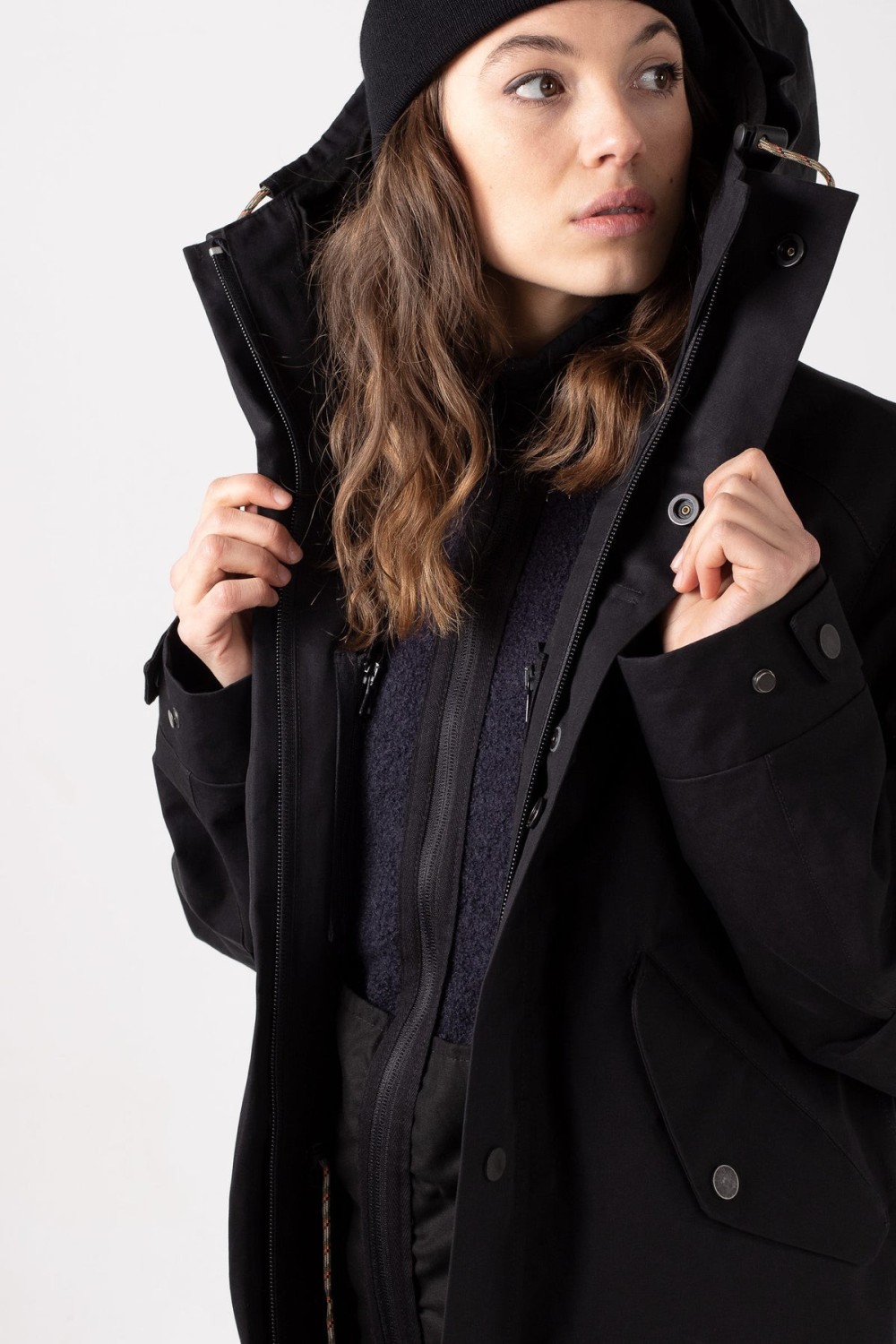 Jeckybeng The Natural Wool Fleece Vest Dark Navy