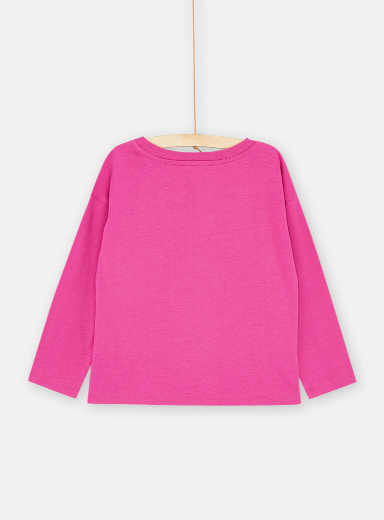 T-shirt fuchsia à manches longues